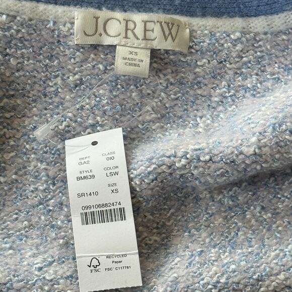 J.Crew Marled Sweater Lady Jacket Blue Wool Blend Knit Cardigan Size XS NWT - Picture 8 of 12
